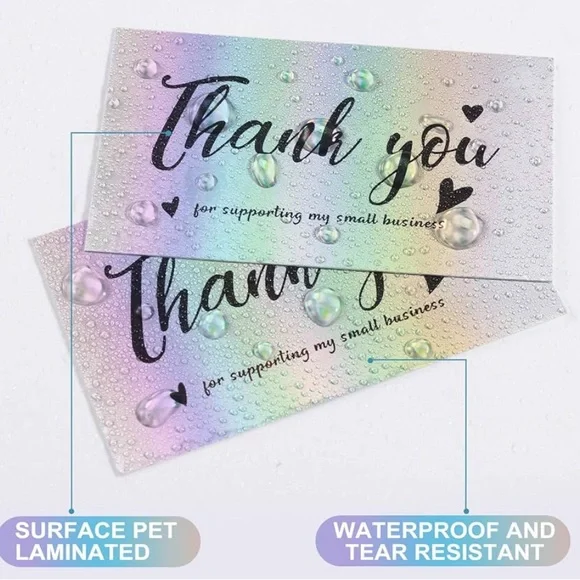 20pc Holographic Thank You Cards - Picture 2 of 3